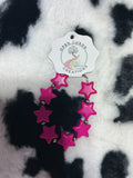 Pink star with sterling silver beads bracelet