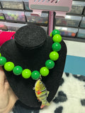 Green fishing lure necklace