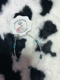 Liquid sterling silver and rondel turquoise bracelet