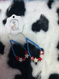 Star earrings blue and red