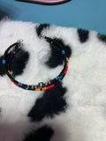 Seed beaded sterling silver bracelet