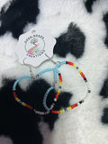 Heart seed bead earrings