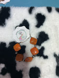 Jasper orange and sterling silver beaded bracelet
