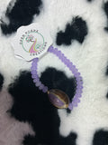 Purple stretchy beaded bracelet