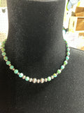 16 in turquoise necklace sterling silver beads