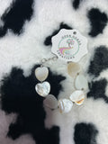 Shell heart and sterling silver bracelet