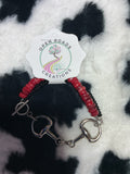 Red and black horse bit bracelet