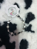 White buffalo and sterling silver beaded bracelet